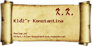 Klár Konstantina névjegykártya